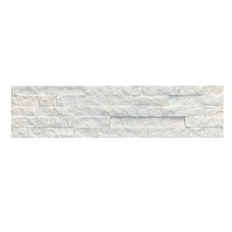 Modern Exterior Wall White Split Face Natural Stone Veneer 3d Decorative Stacked Quartzite Rock Panel For Interior Wall Cladding