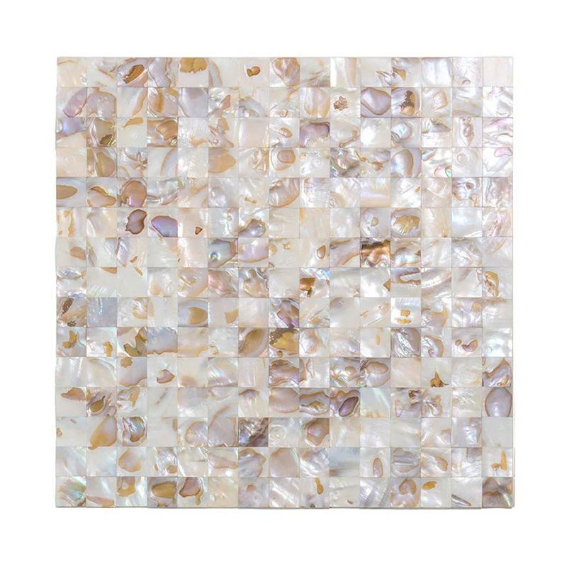 Art Cube 3d Natural Colorful Self Adhesive Peel And Stick Seamless Oyster Sea Seashell Square Mosaic Tile