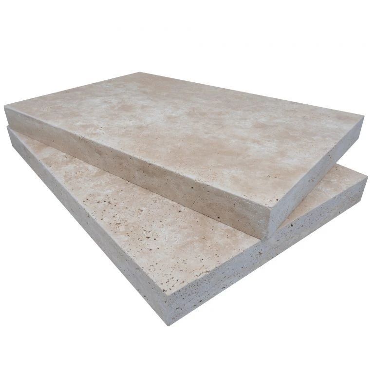 Ivory Travertine Tumbled Double Bullnose Pool Coping Premium Travertine Pavers For Exterior And Interior Natural Stone