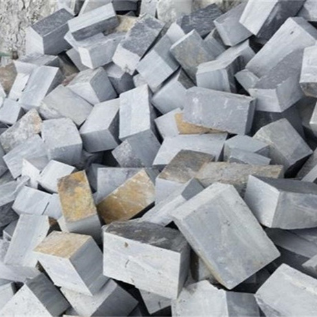 China Natural Grey Slate Driveway Paver Tumbled Cobble Stone Paving Cube Stone Setts For Outdoor Paving Walkway