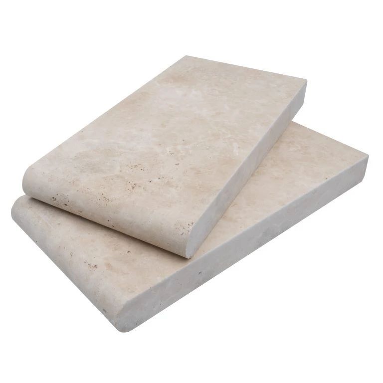 Ivory Travertine Tumbled Double Bullnose Pool Coping Premium Travertine Pavers For Exterior And Interior Natural Stone