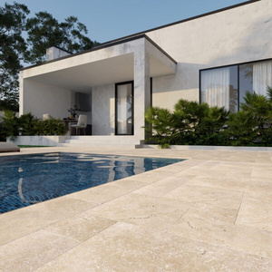 Travertine Slab Cut To Size Tumbled Beige French Versailles Style Outdoor Pool Driveway Travertine Stone Floor Tiles Pavers