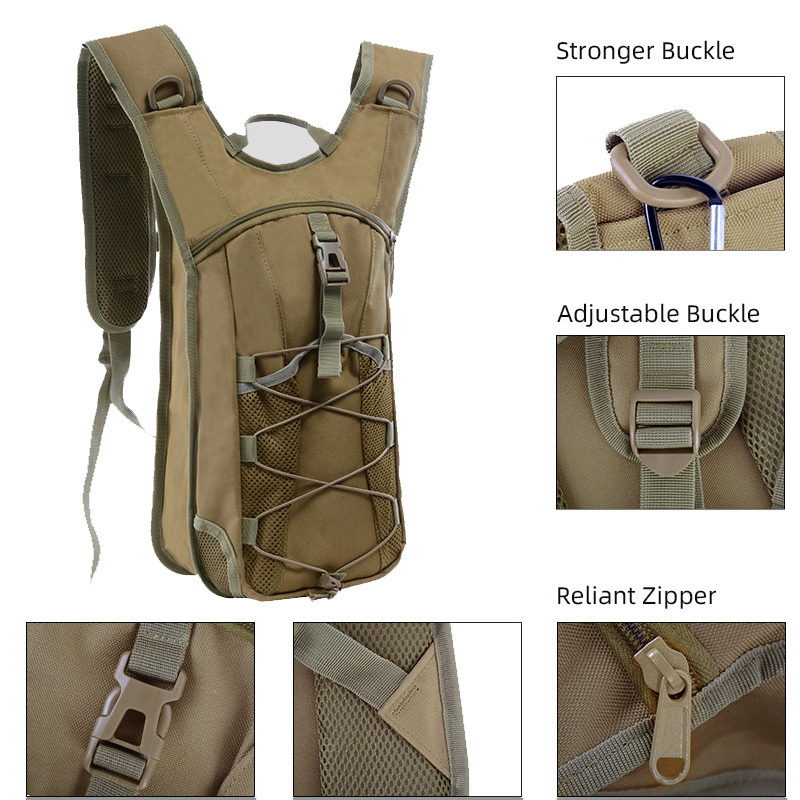 OEM Custom logo lightweight running 2L 3L TPU Water bladder men tactical Fabric water backpack