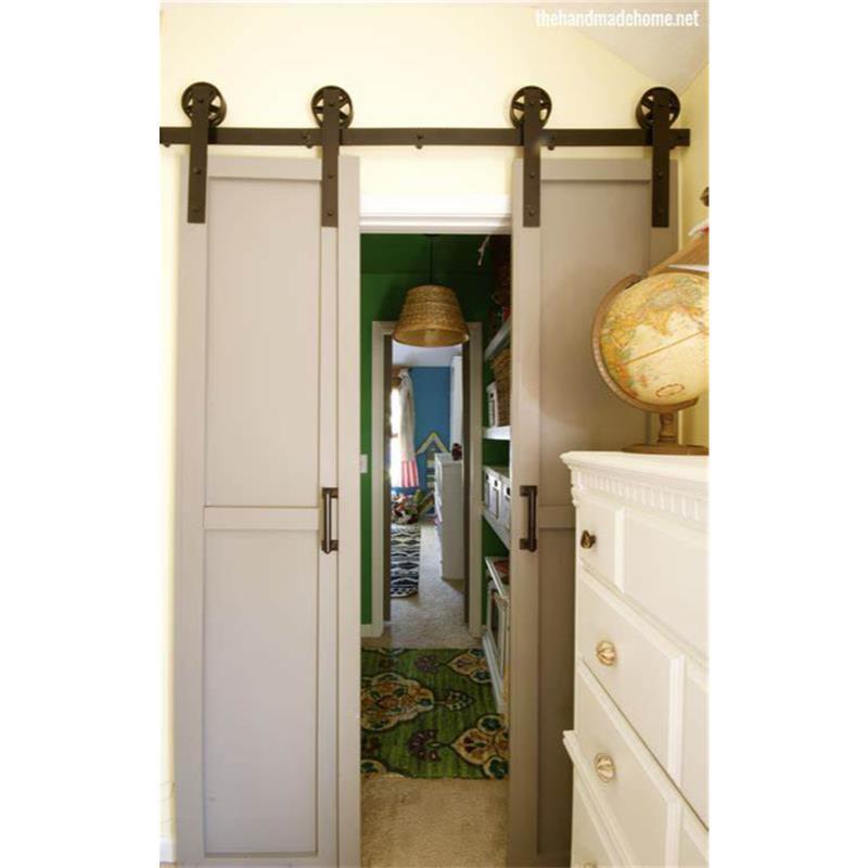 Customized High Quality Interior Barn Doors Sliding Modern Double Wooden Barn Door With Hardware