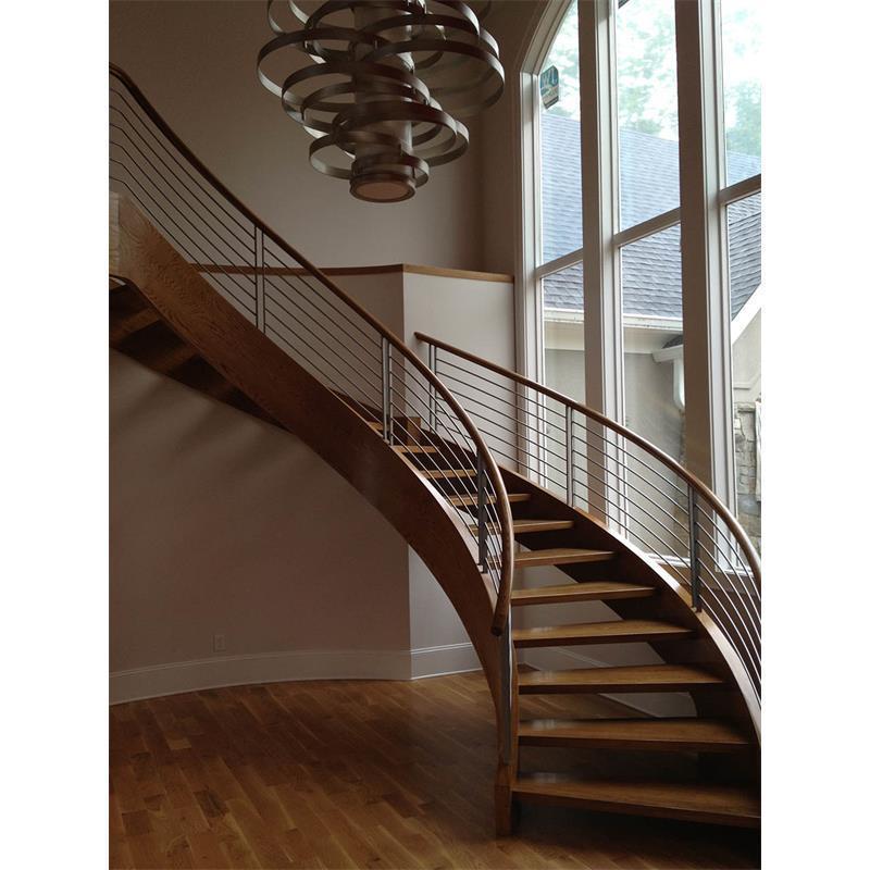 Customized Design Stairs Steel Marble Glass Floating Curved Spiral Straight Stairs