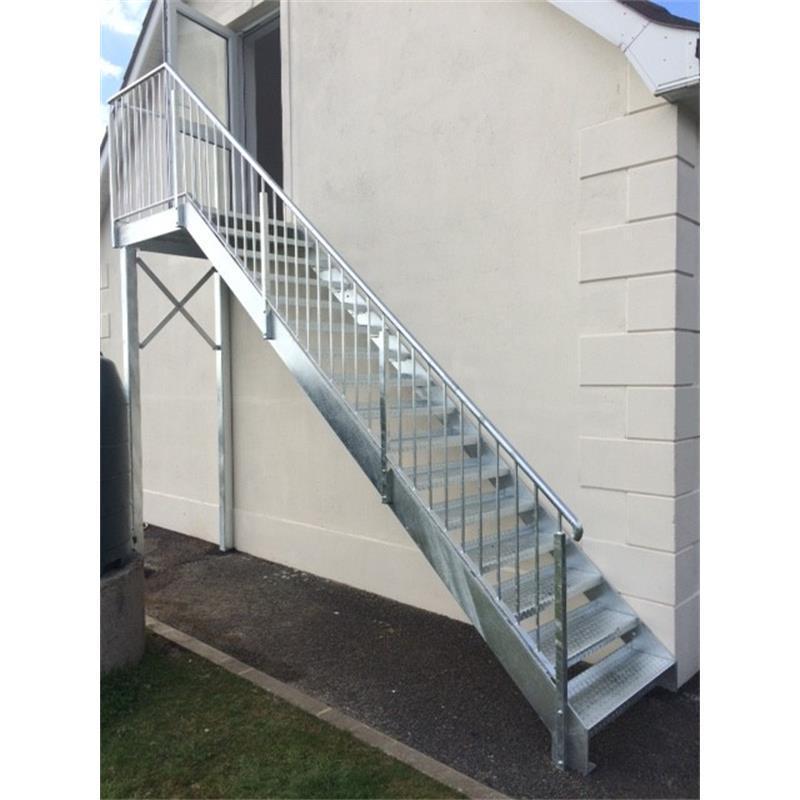 Foshan Factory metal stairs galvanized powder coated steel straight steel commercial staircase