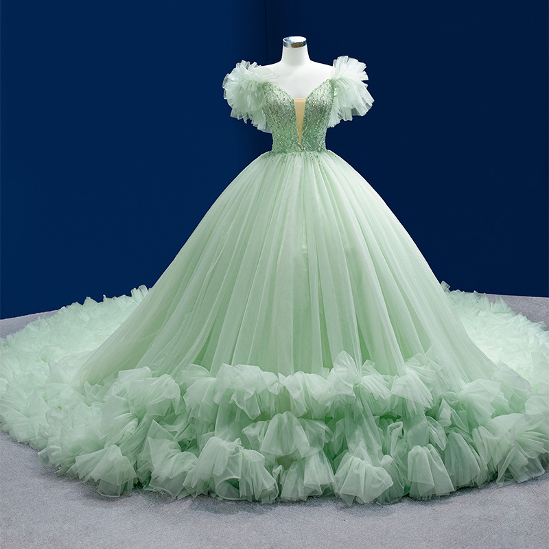 Jancember 222197 Luxury  Green Lace Elegant Ball Quinceanera Dresses For Women