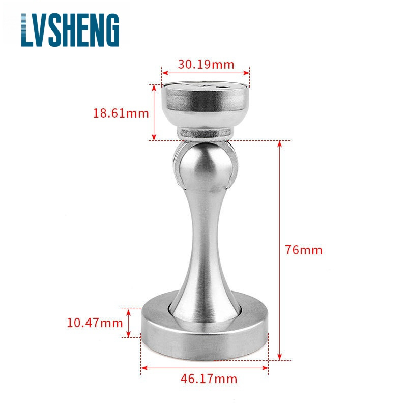 High Quality With Screws Door stopper furniture Hardware Stainless Steel Not Rubber Magnetic Door Stopper For bedroom