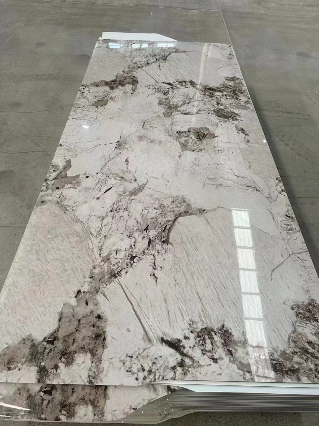 Wholesale SPC  high glossy marble PVC sheets carbon slate UV Marble wall panels