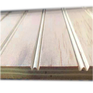 v ply poplar core pine face veneer V-Grooved Plywood 9mm slot plank sheets