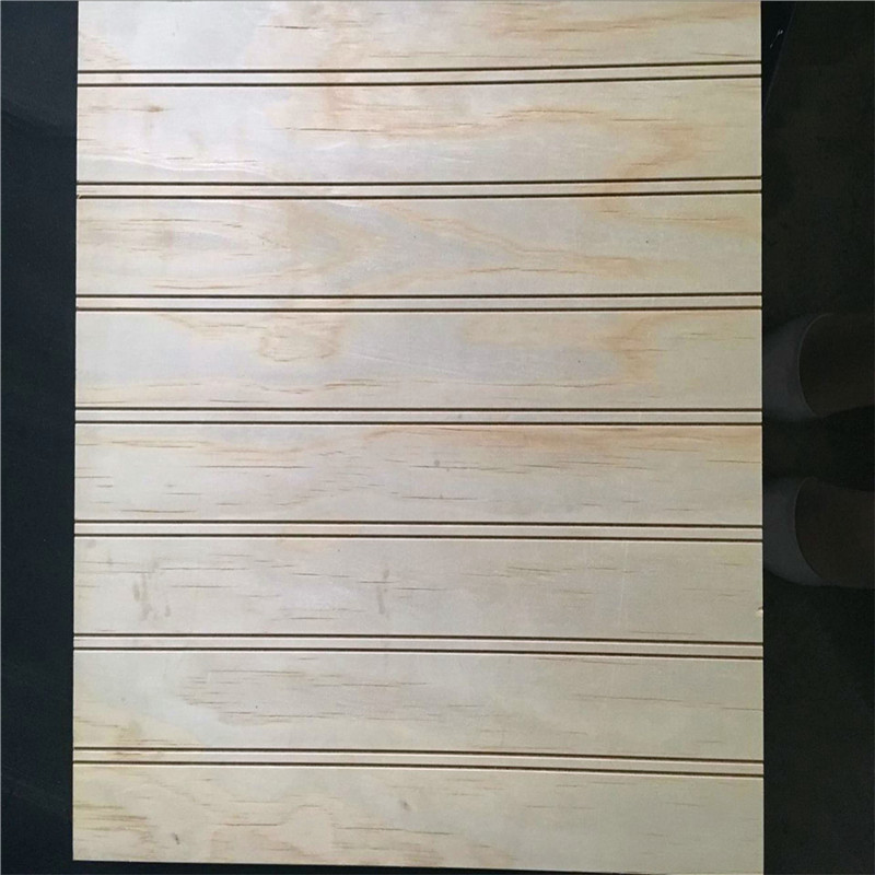 v ply poplar core pine face veneer V-Grooved Plywood 9mm slot plank sheets