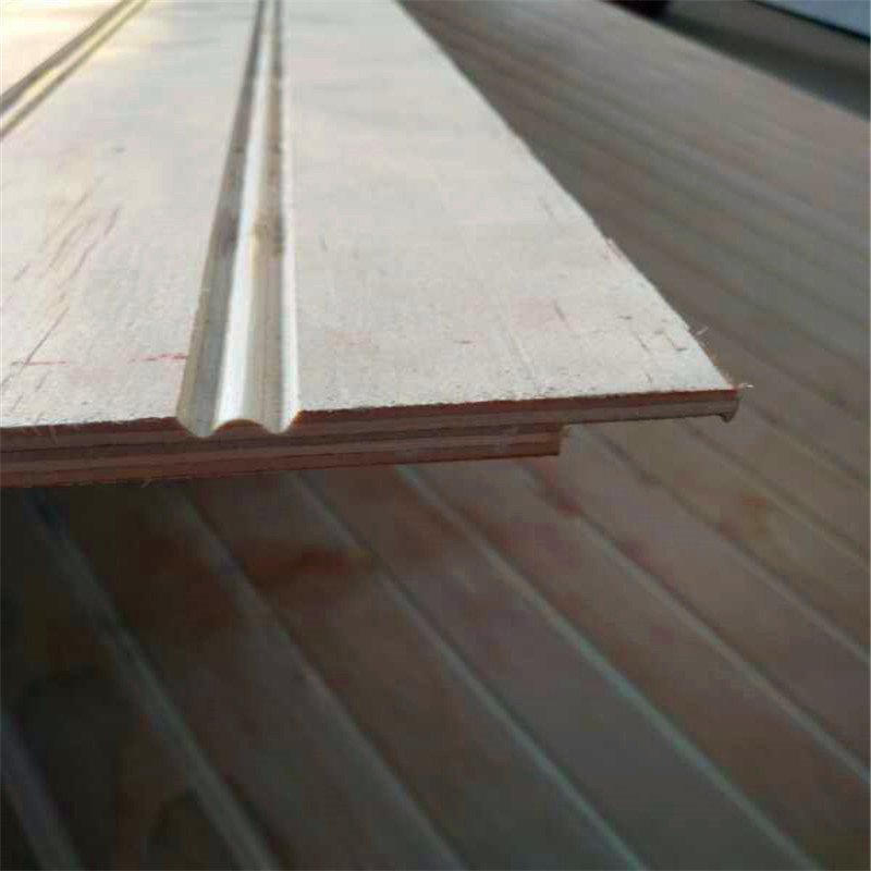 v ply poplar core pine face veneer V-Grooved Plywood 9mm slot plank sheets