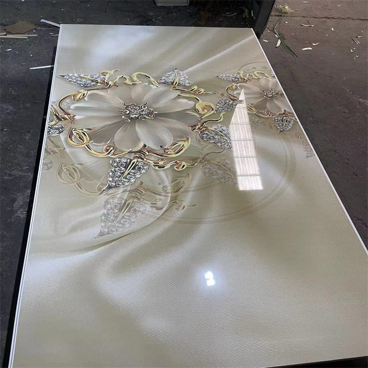 3D printed high glossy decoration fireproof waterproof spc wall panel