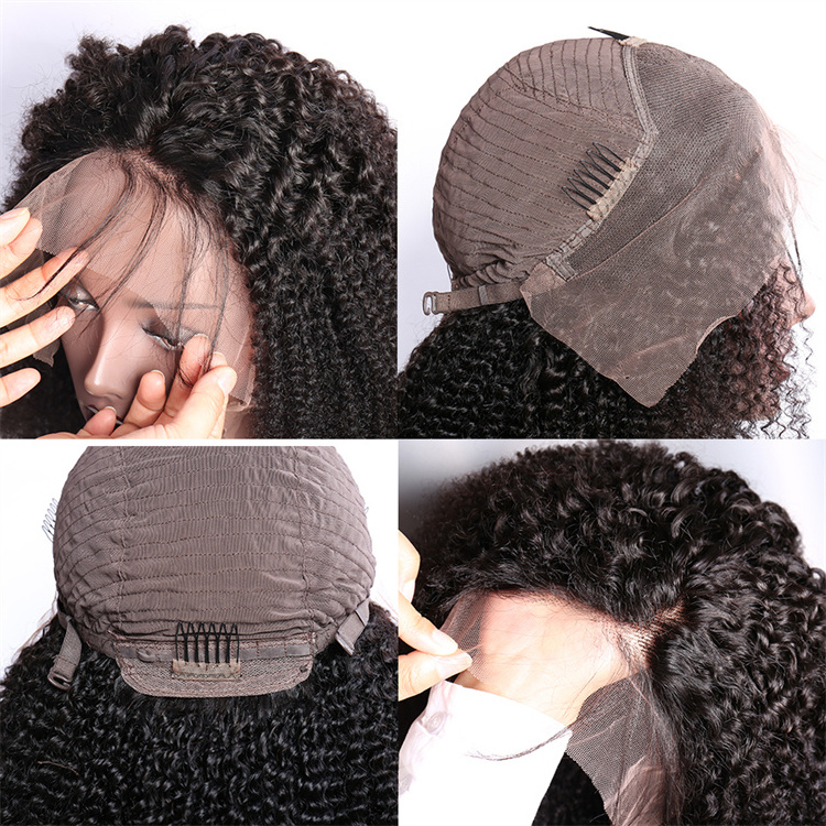 Mongolian Afro kinky Curly Wigs Brazilian Human Hair Kinky Bob Wig Film Transparent HD Swiss Lace Frontal Wigs For Black Women