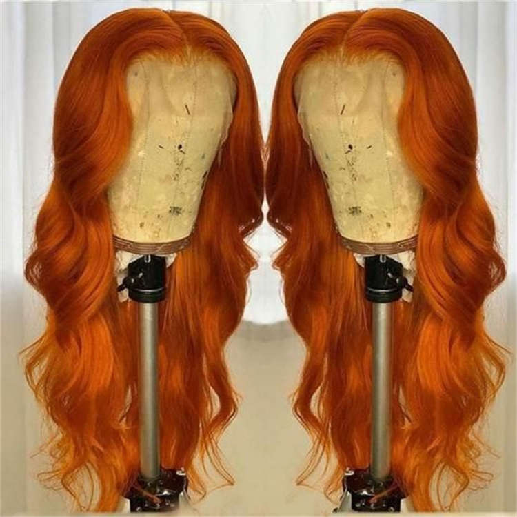 8-30 inch 350 Orange Human Hair Wig Ginger Colored Human Hair Wigs Lace Front Brazilian wholesale ginger Lace Front Wigs