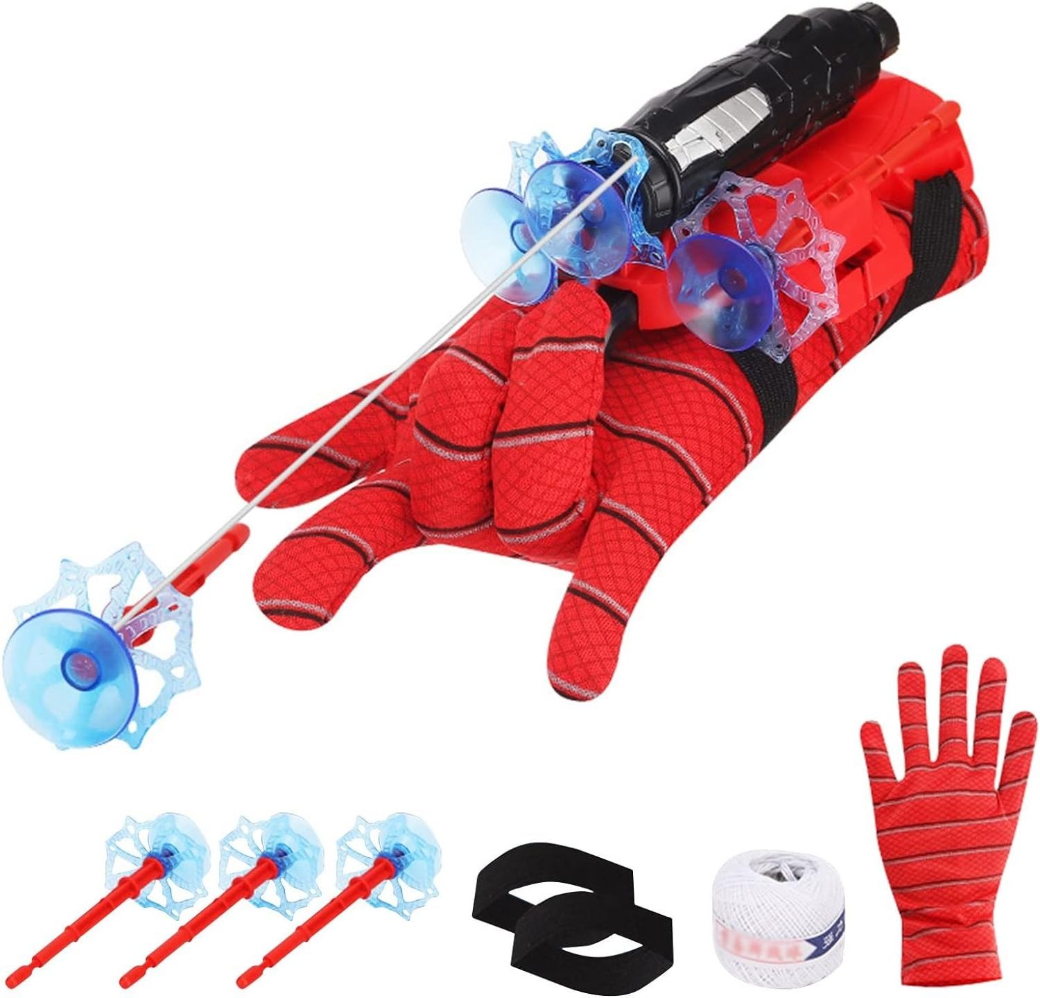 Funny Toy Kids Cosplay Superhero Spider Man Launcher Glove Wrist Set Web String Shooter