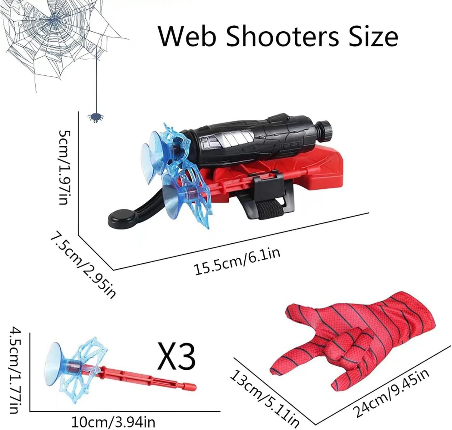 Funny Toy Kids Cosplay Superhero Spider Man Launcher Glove Wrist Set Web String Shooter