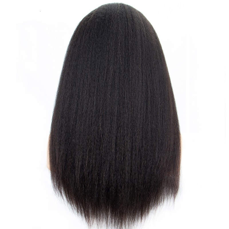 Kinky Straight Full Lace Wig 10 to 40 Inch 100% Brazilian Kinky Straight Human Hair Wigs Pre Plucked Hair Line Full Lace  Wig