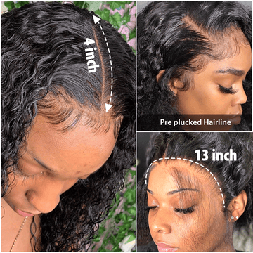 Wholesale Brazilian 13x6 HD Human Hair Transparent Lace Front Wig for Black Women, Deep Wave 13*4 HD Swiss Lace Frontal Wigs