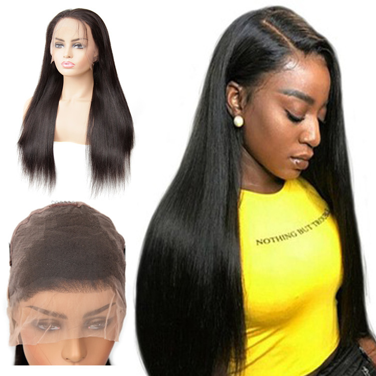 Silky Straight Unprocessed Brazilian Human Hair Full Lace Wig, Buy Human Hair Wigs Online Asian Women  Wigs with Baby hair