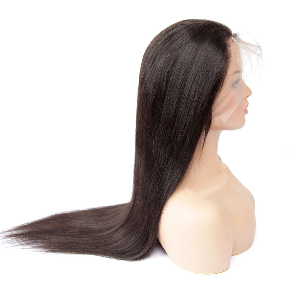 Silky Straight Unprocessed Brazilian Human Hair Full Lace Wig, Buy Human Hair Wigs Online Asian Women  Wigs with Baby hair