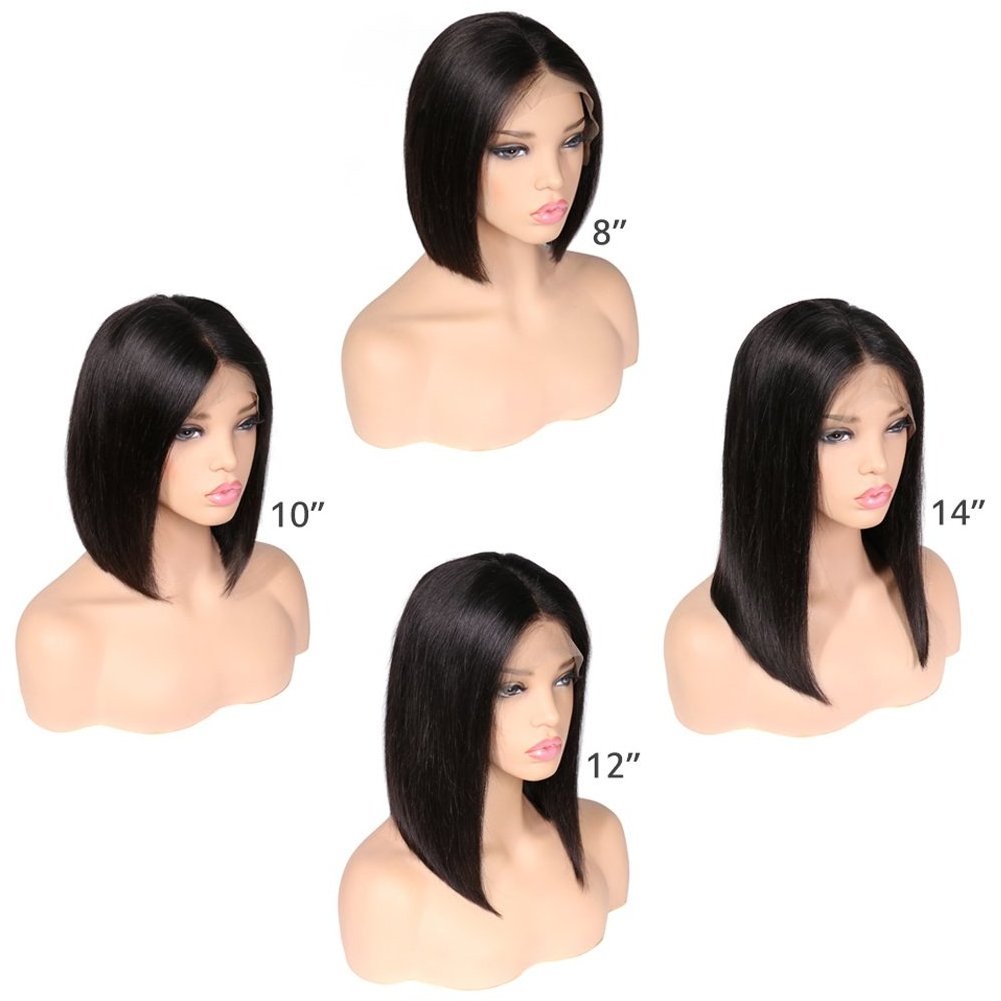 Wholesale Short Bob Wigs Brazilian Remy Hair Straight 13x4 Lace Front Human Hair Bob Wigs for Women  Pre Plucked with Baby Hai