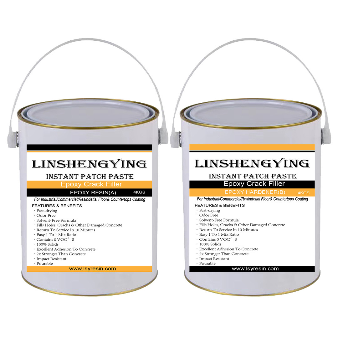 LSY Two Components 100% Solid Fast Cured Liquid Epoxy Concrete Crack Sealer and Filler