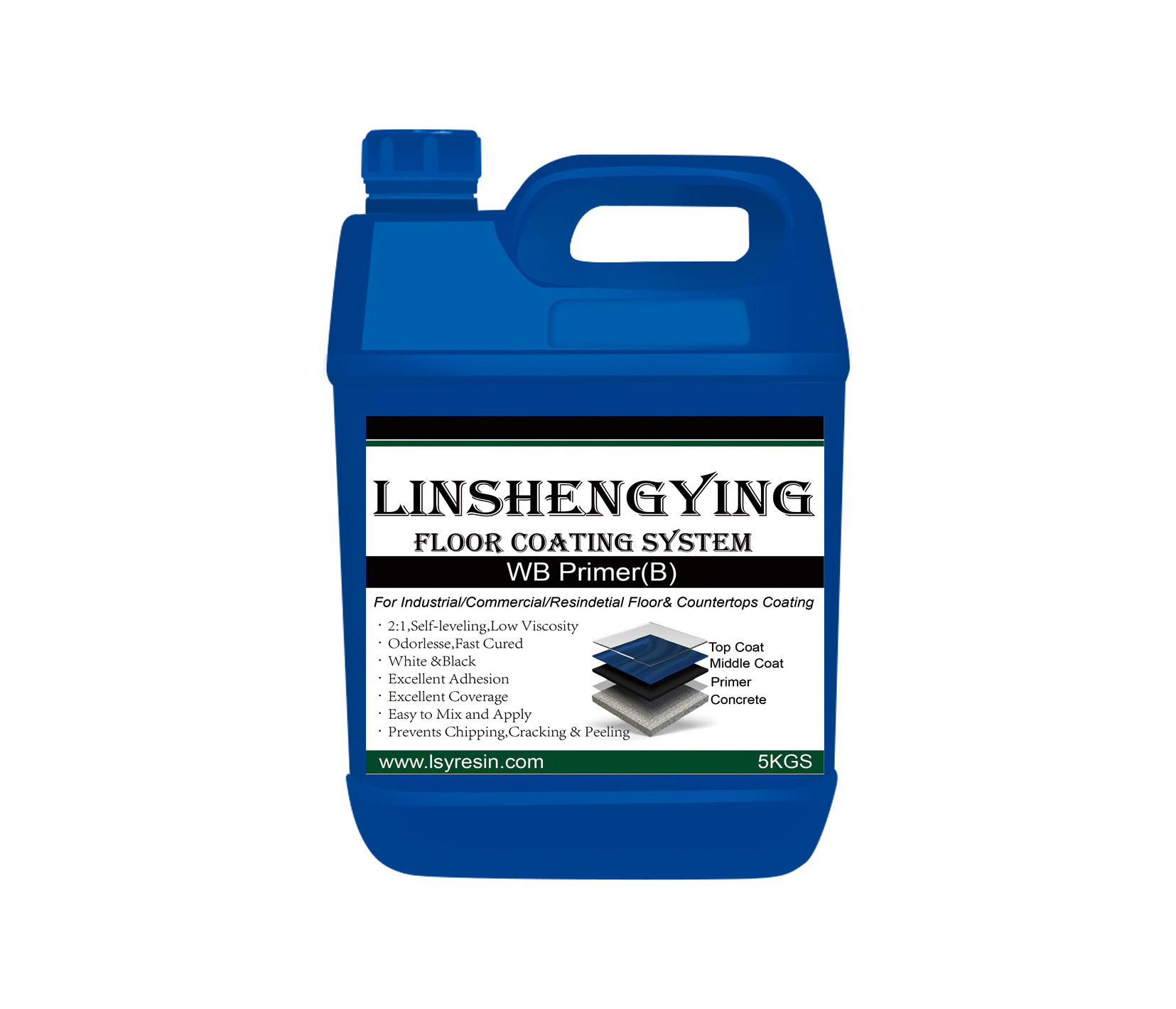 2:1 30mins Fast Cured White Black Grey WB Primer Sealer for Floor and Countertops Coating on Concrete Cement Wood Ceramic Tiles