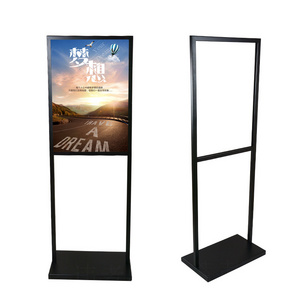 Hot Selling factory supply Menu square base A3 A4 Floor food paper holder Stand Adjustable KT poster tripod frame stand display