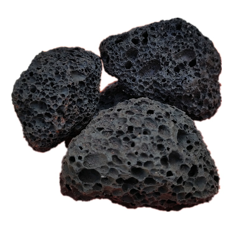 Round Natural Black Large Lava Rock Sand Volcanic Horticultural Uncut Pumice Stone for Plant Basalt Powder Manufacturers Price