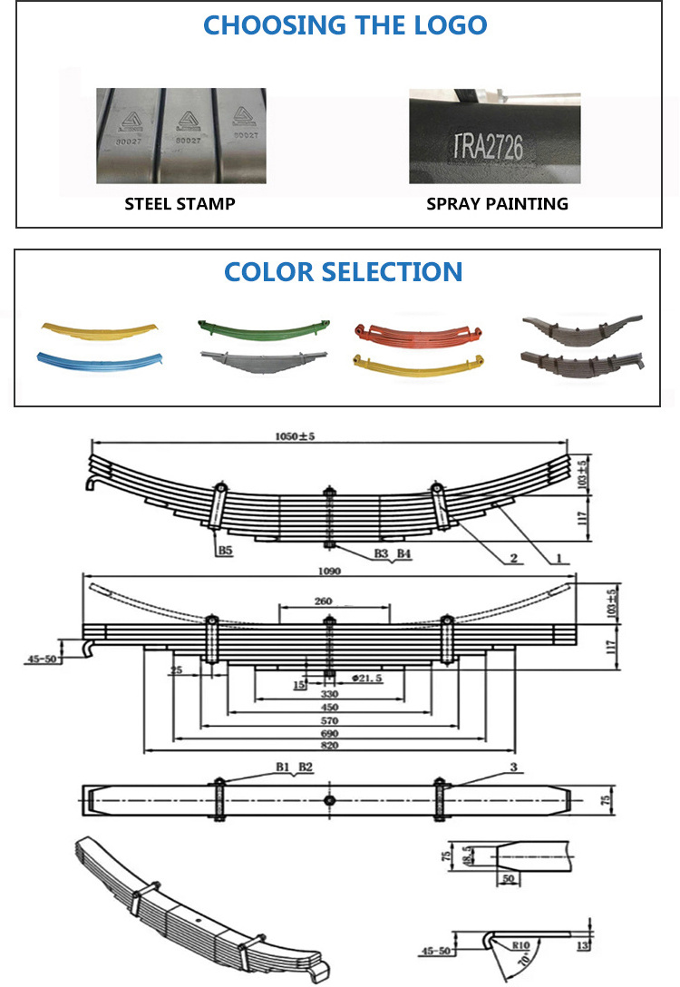 7000lbs Tandem Axle Trailer Hanger Kit Suspension Leaf Springs