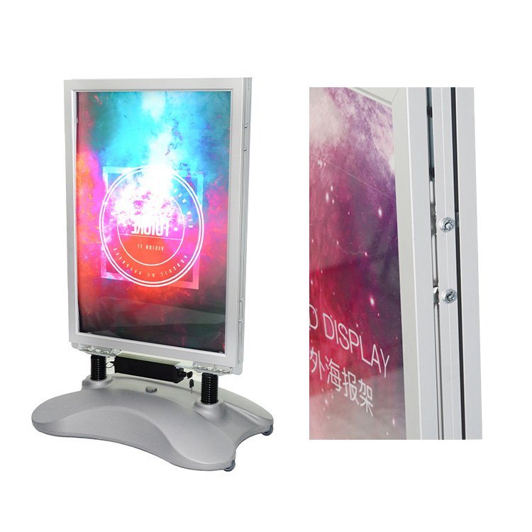 Outdoor Chargeable Led Poster Frame With A1 Graphics A Frame Sidewalk Led Sign Poster Board Stand