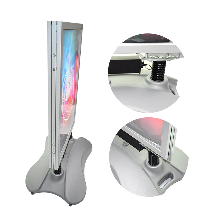 Outdoor Chargeable Led Poster Frame With A1 Graphics A Frame Sidewalk Led Sign Poster Board Stand