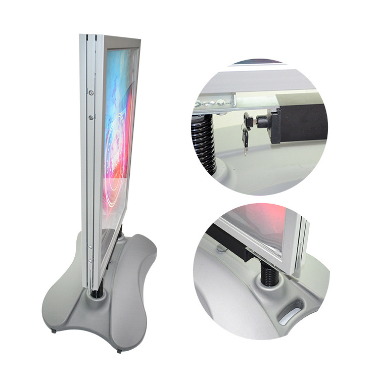 Outdoor Chargeable Led Poster Frame With A1 Graphics A Frame Sidewalk Led Sign Poster Board Stand