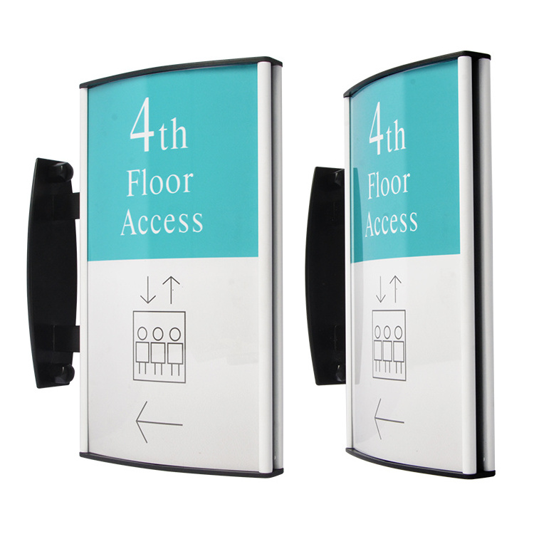 Curved Extruded Aluminum Alloy Sign Wall Wayfinding Directional Sign Building Directory Floor Index Indoor Sign