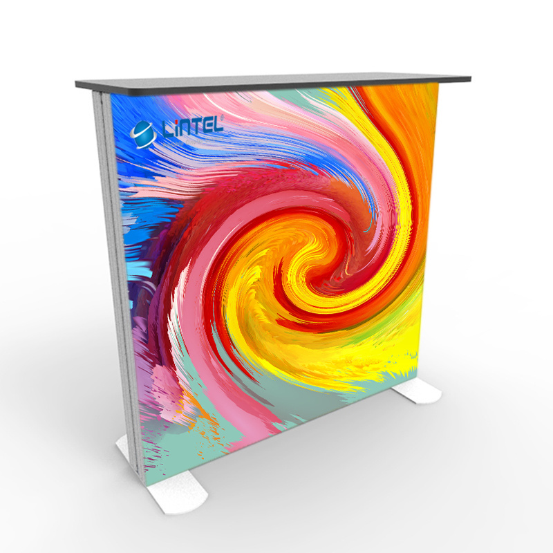 Lingtong fabric advertising vinyl banner light boxes sign light box table booth design exhibition display exhibition booth