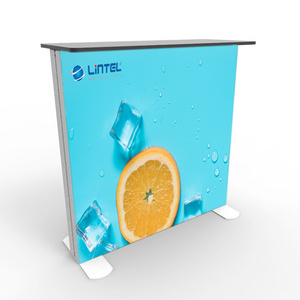 Lingtong Exhibition Booth Display Trade Show Booth Design Frameless Light Box Display With Fabric Table