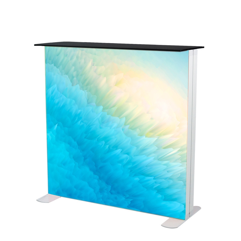 Lingtong Exhibition Booth Display Trade Show Booth Design Frameless Light Box Display With Fabric Table