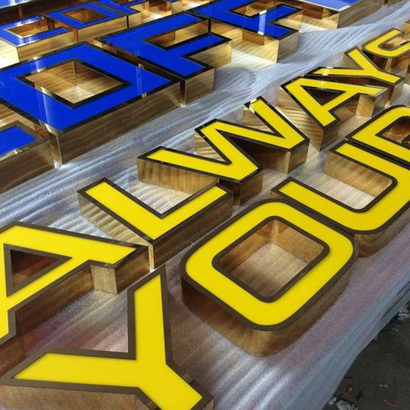 Custom 3d electronic sign business led acrylic signboard shop external channel letter led illuminated sign