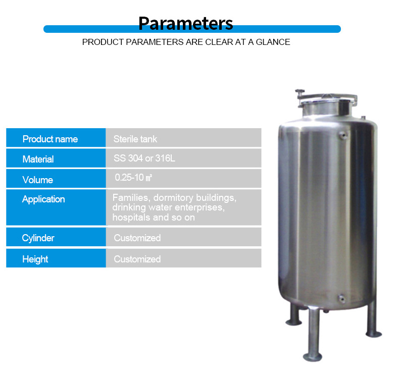 Water Reservoir Storage Tank Stainless Steel  Storage Tank for Water Treatment