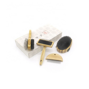 dog brush set grooming pet comb set bamboo pet brush kit remove pet hair dog  brush cat massage sets