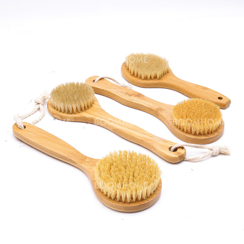 sisal body brushes wholesale back spa OEM  with boar bristle hair Bath Brush,Wood shower foot massager scrubber brush cleaner