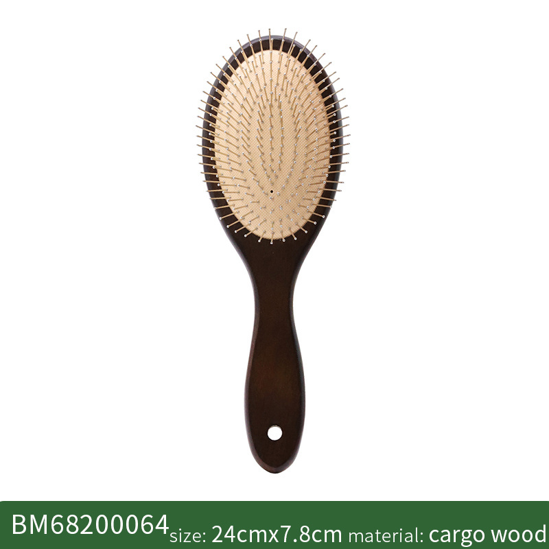 Steel Hair Brush Custom Logo Wooden HairBrush Head Massage Hair Brushes Metal Stainless Pin Hair Brushes Detangling Combs