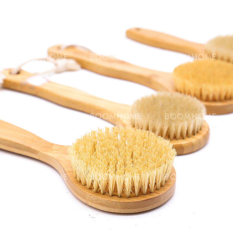 sisal body brushes wholesale back spa OEM  with boar bristle hair Bath Brush,Wood shower foot massager scrubber brush cleaner