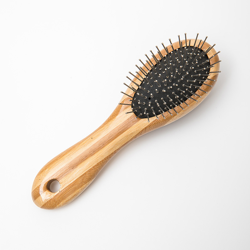 Pet Products 2023 Factory Wholesale Double Sided Bamboo Wooden Cat Massage Bristle Brush Pet Dog Grooming Brush