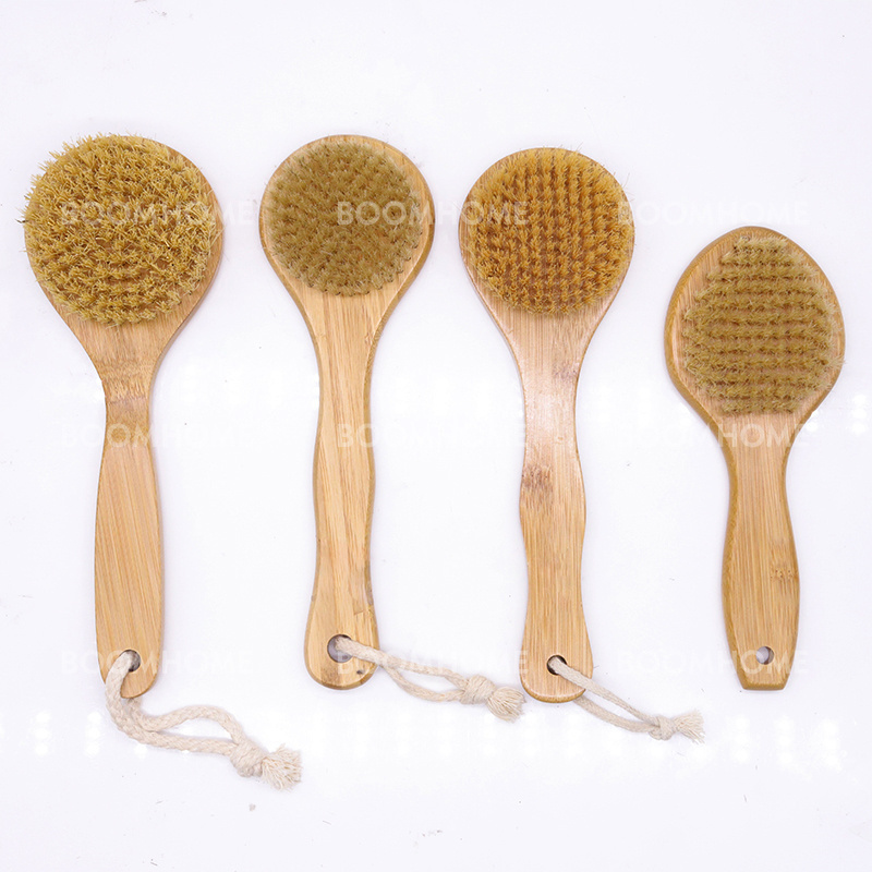 sisal body brushes wholesale back spa OEM  with boar bristle hair Bath Brush,Wood shower foot massager scrubber brush cleaner