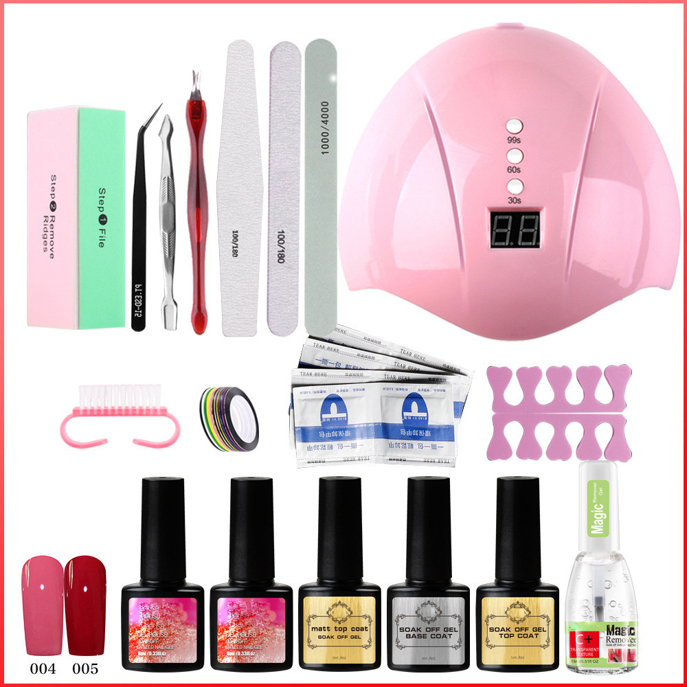 Beauty Professional Gel Nail Polish Kit Manicure Tools Set Nail Kit with 36W UV Lamp