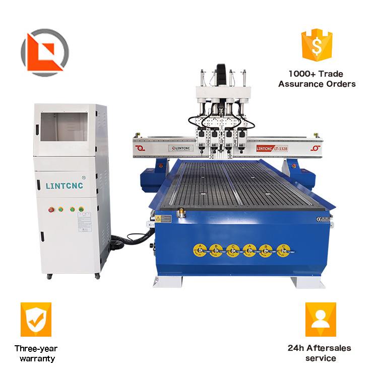 Multi Head 3 4 Spindles Pneumatic ATC CNC Router 1325 1530 2030 for Wood Metal Frame Cutting Machine Price