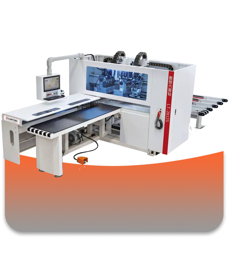 Fast speed Automatic Multi Spindle Head 6 Side CNC Wood Drilling Machine For wood panel furniture