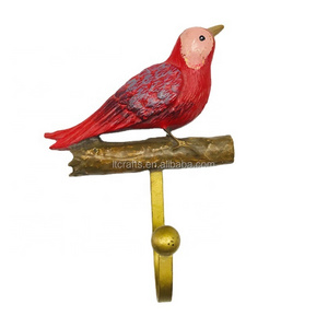 Resin Colorful Creative Bird clothes hook Wall Mounted Hanging decorative Rustic Pastoral Wind Wall Coat Hook